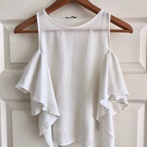 Zara ruffle sleeve crop top M